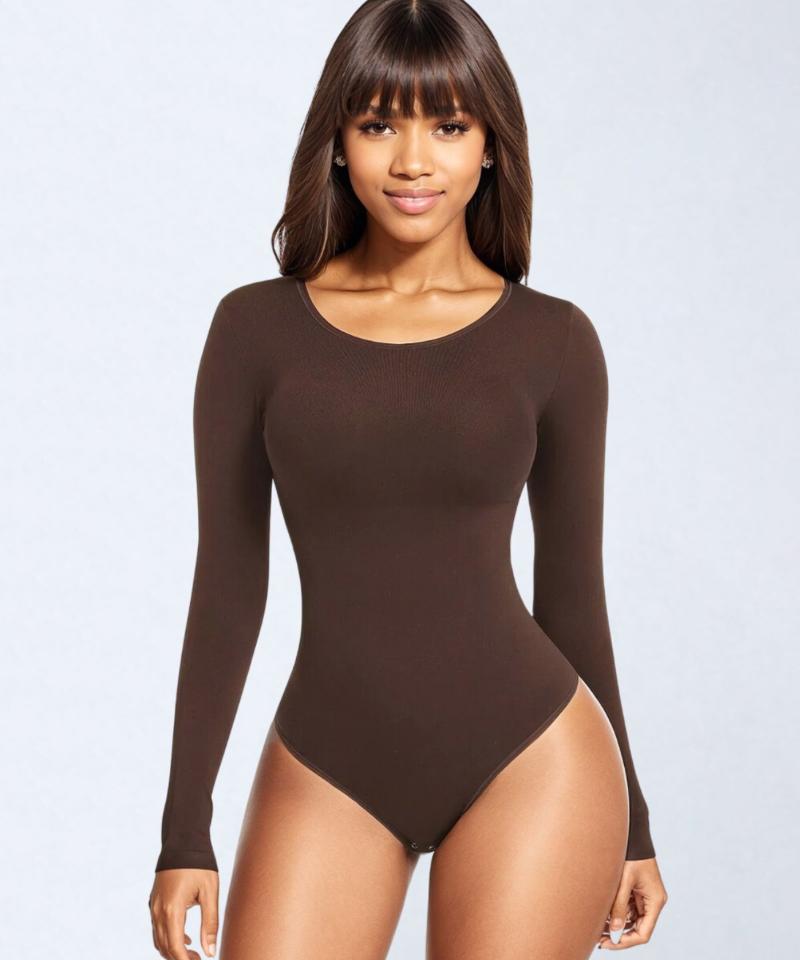 Body Femme Marron Manches Longues