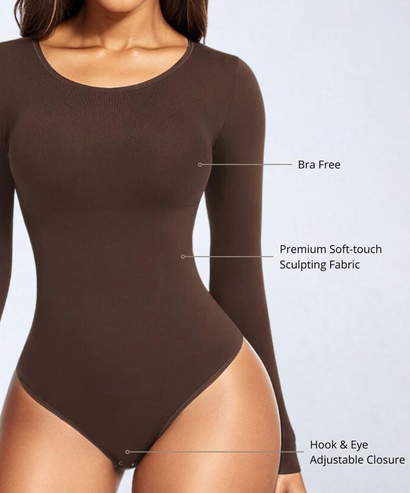 Body Femme Marron Manches Longues