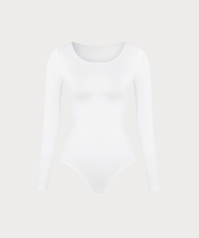 Body Femme Blanc Manches Longues Avant