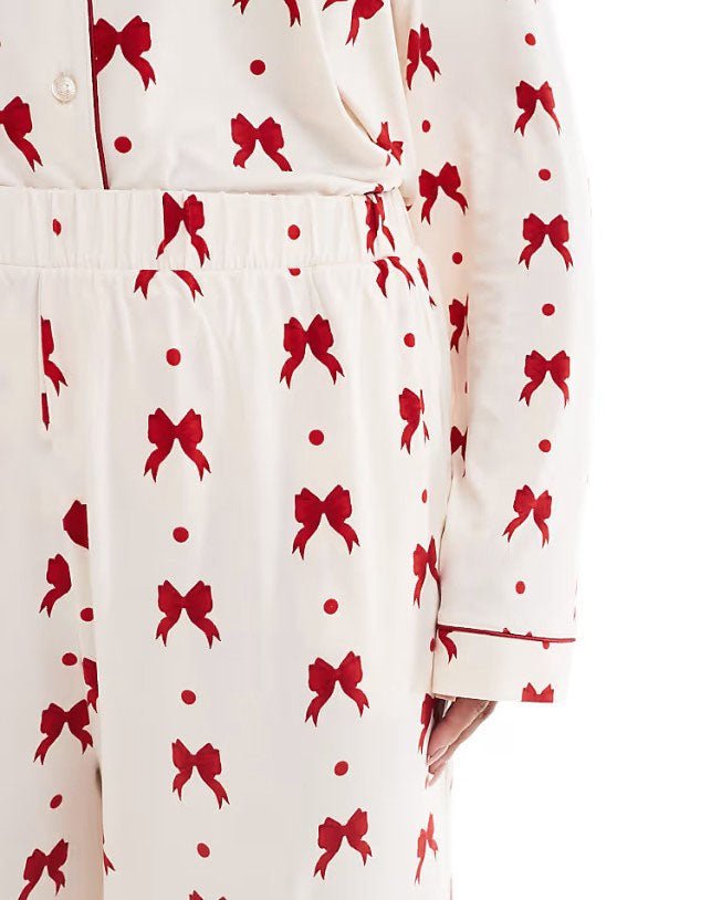 Ensemble Pyjama Femme à Motifs Nœud Rouge | BOWGLAM™