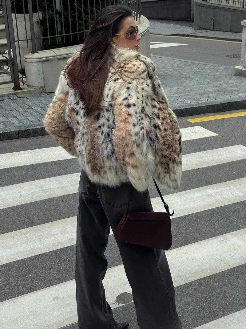 Manteau Fausse Fourrure Leopard | COSYFUR™
