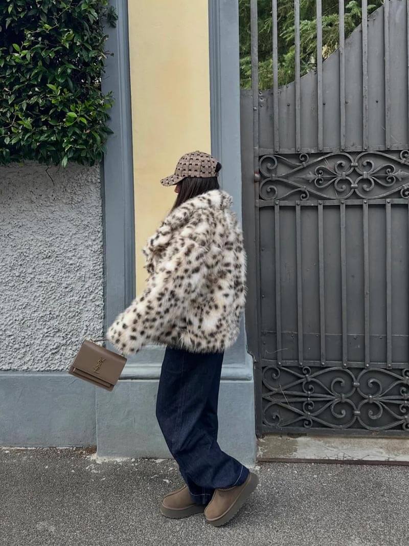 Manteau Fausse Fourrure Leopard | COSYFUR™