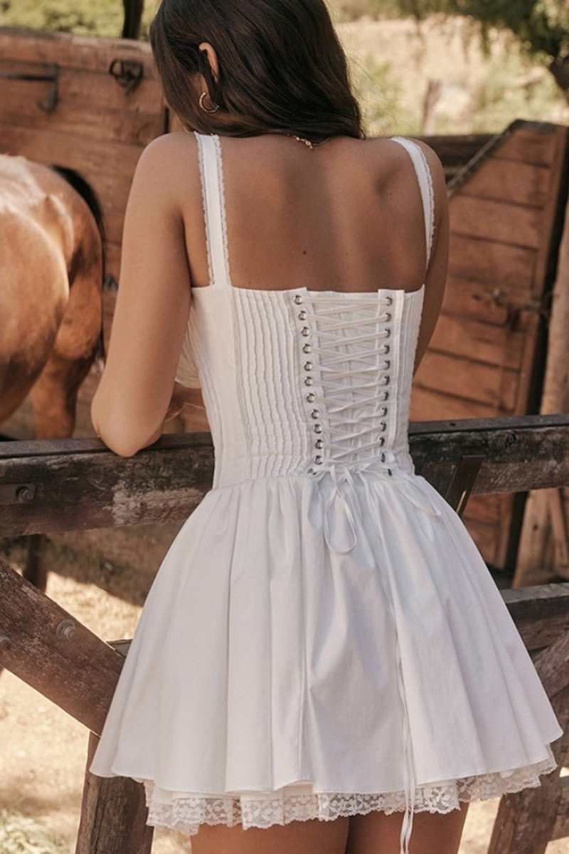 Mini Robe Femme Corset en Dentelle | AGNES