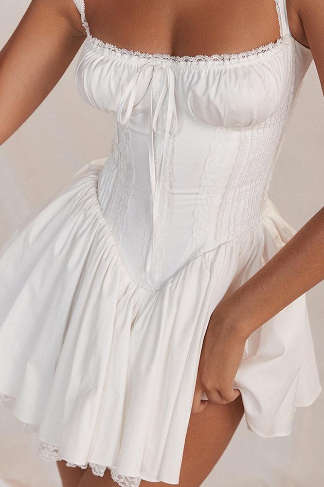 Mini Robe Femme Corset en Dentelle | AGNES