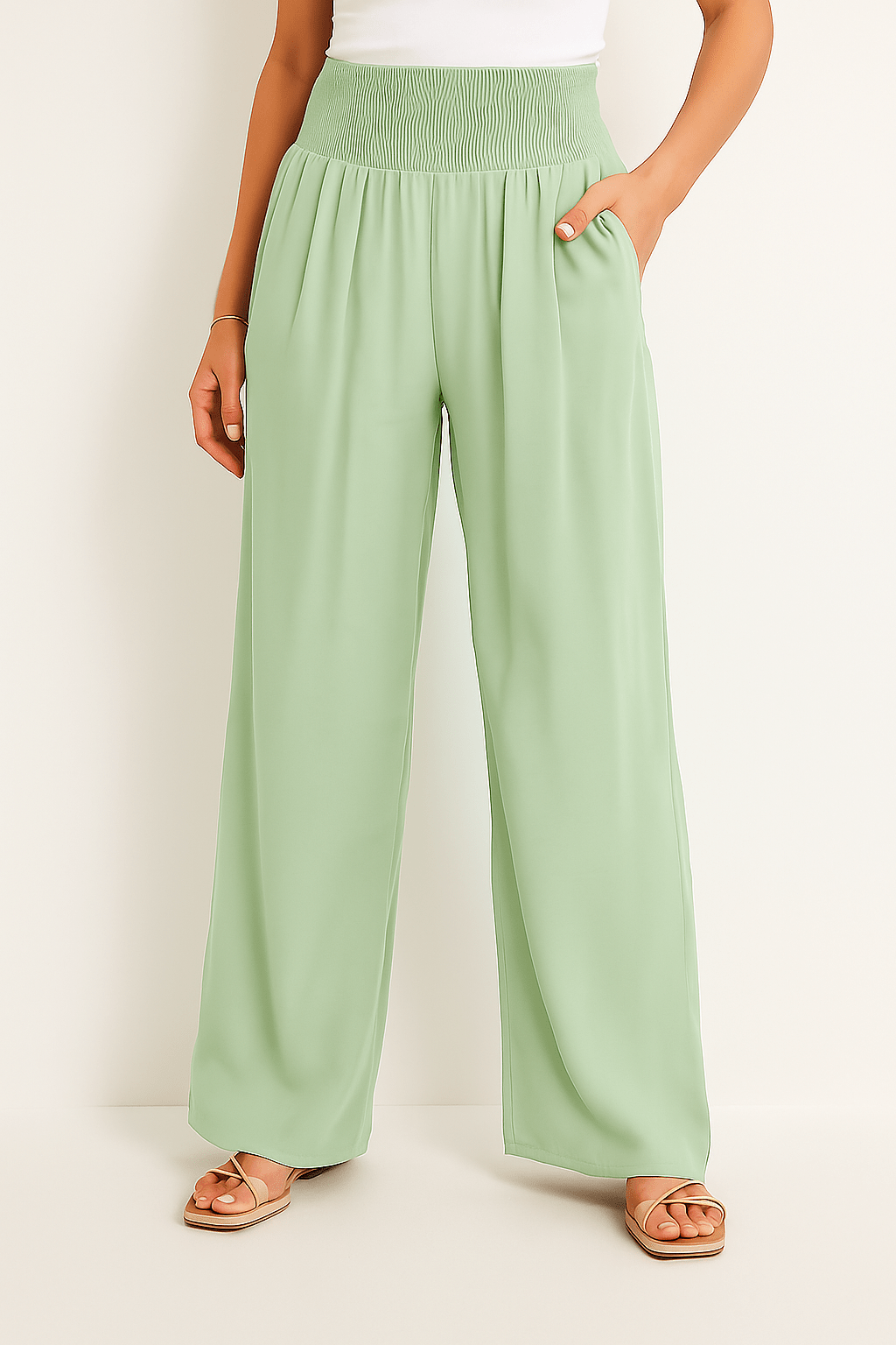 Pantalon Femme à Taille Élastique et Coupe Large | KARIN