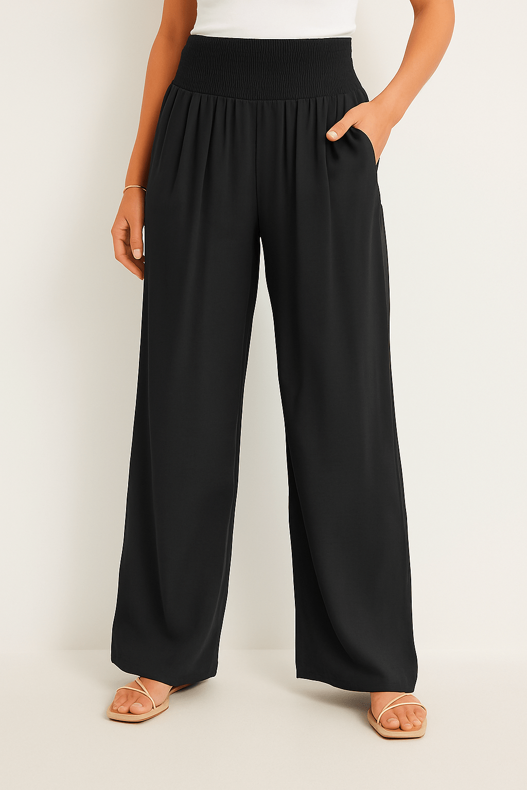 Pantalon Femme à Taille Élastique et Coupe Large | KARIN