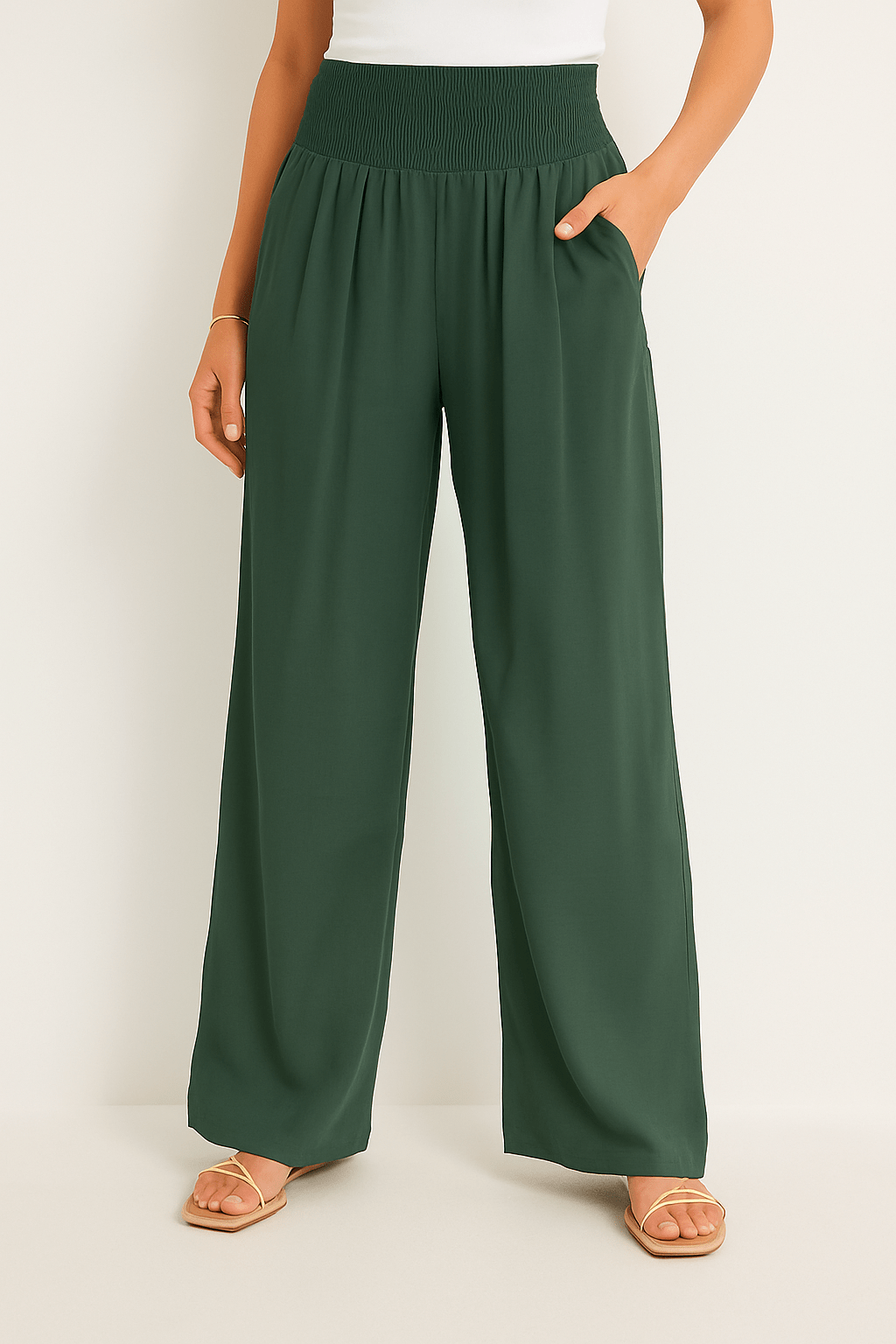 Pantalon Femme à Taille Élastique et Coupe Large | KARIN