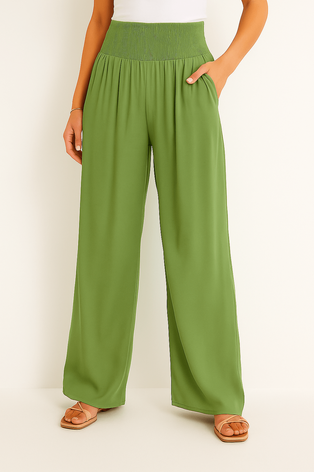 Pantalon Femme à Taille Élastique et Coupe Large | KARIN