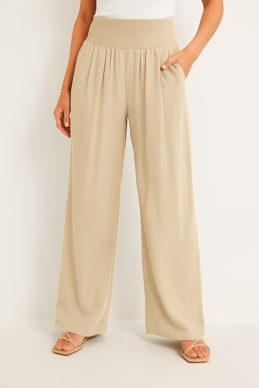 Pantalon Femme à Taille Élastique et Coupe Large | KARIN