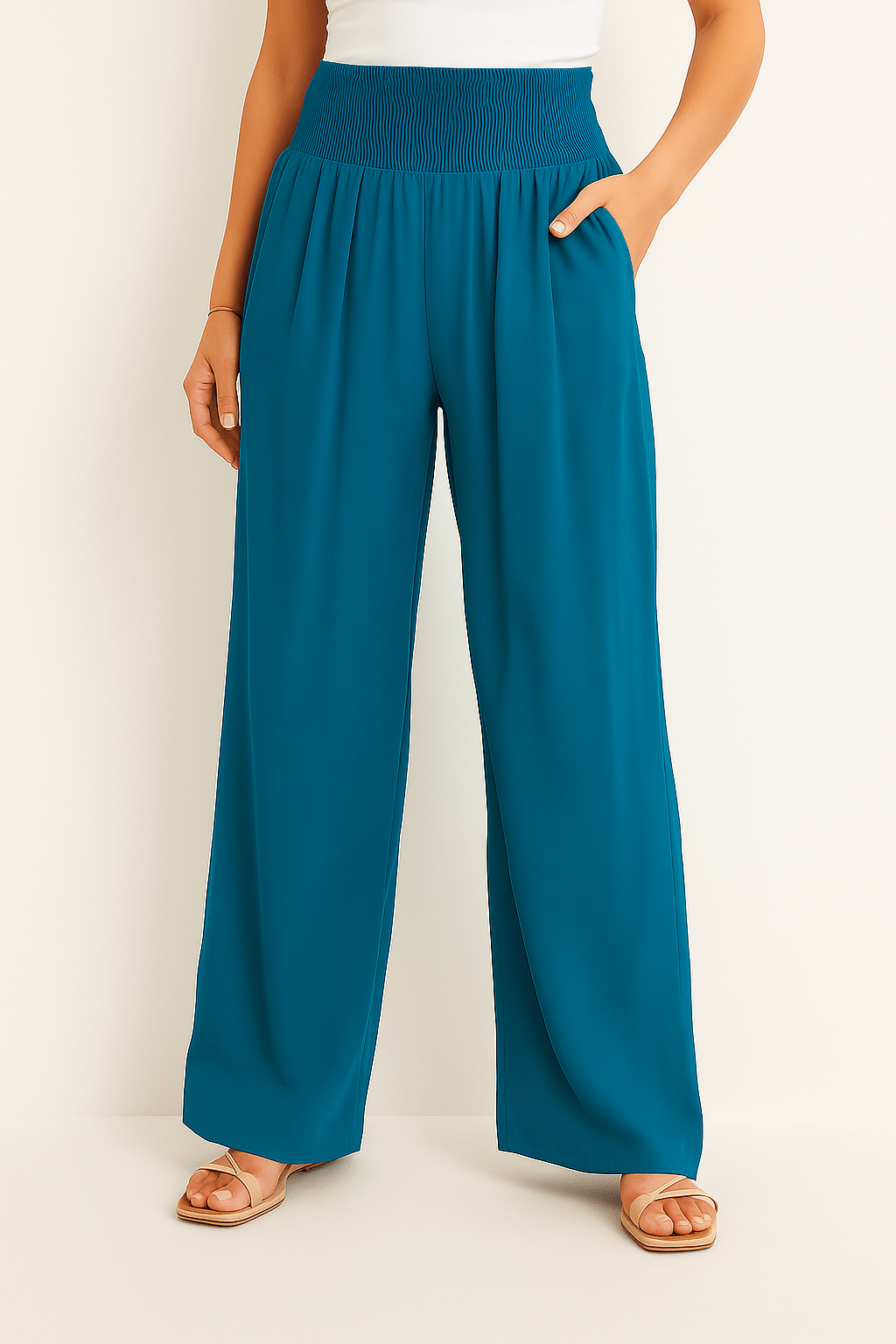 Pantalon Femme à Taille Élastique et Coupe Large | KARIN