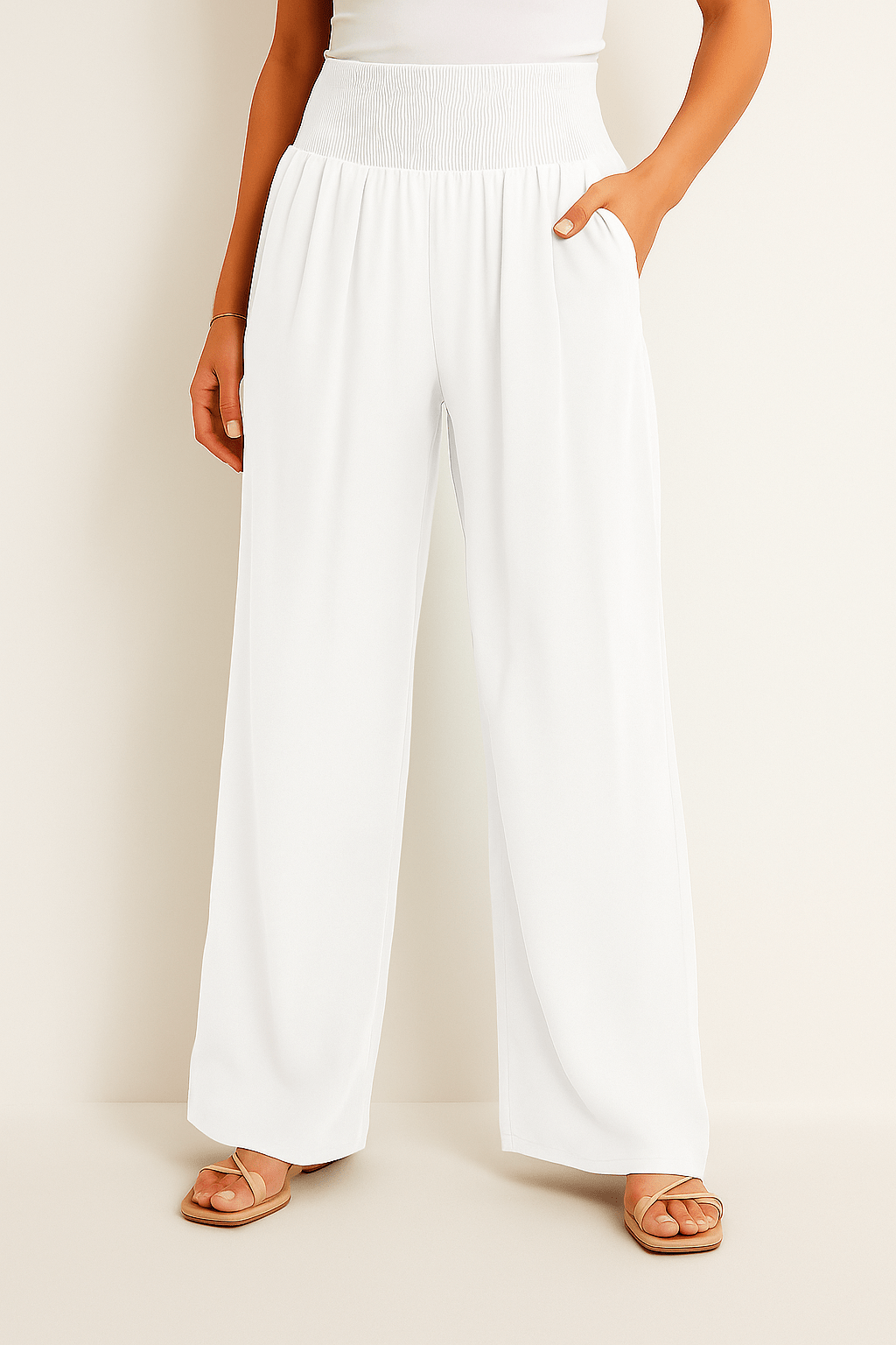 Pantalon Femme à Taille Élastique et Coupe Large | KARIN