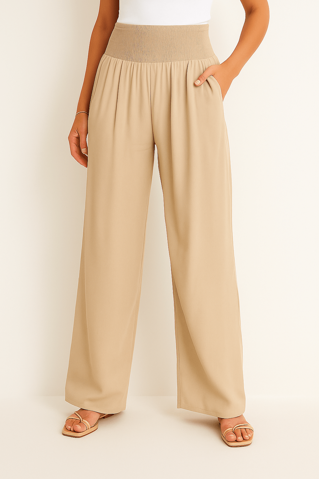 Pantalon Femme à Taille Élastique et Coupe Large | KARIN