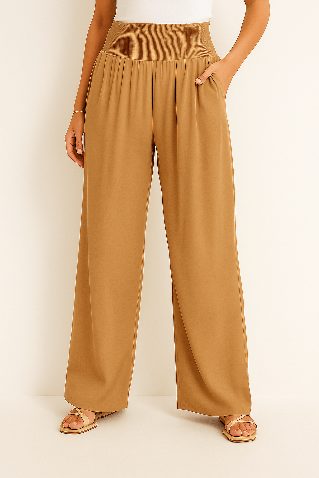 Pantalon Femme à Taille Élastique et Coupe Large | KARIN
