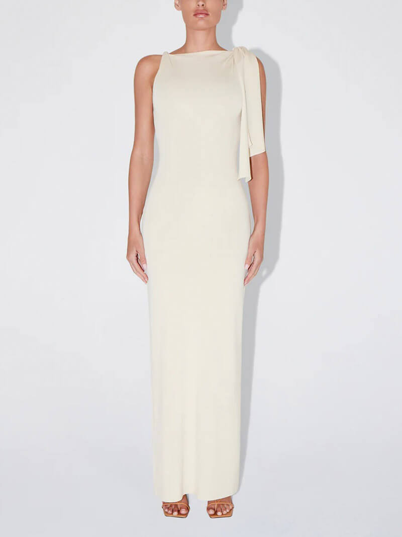 Robe Longue Nouée Élégante | CHICKNIT™