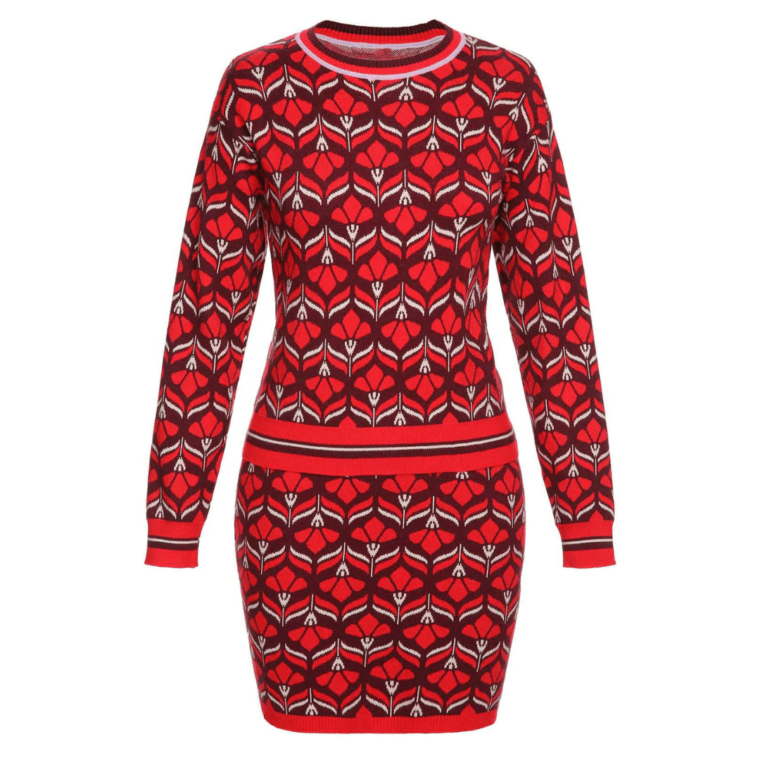 Robe Pull Motifs Noël Vintage | COSYGLAM™