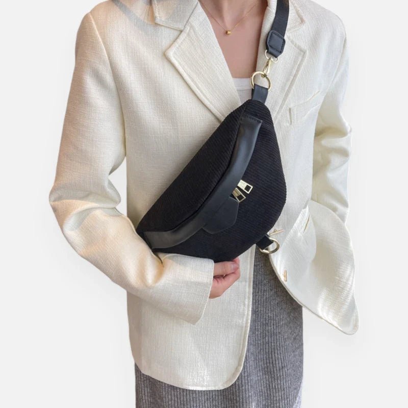 Sac Banane Femme Velours Côtelé Chic à Bandoulière | HÉLÈNE