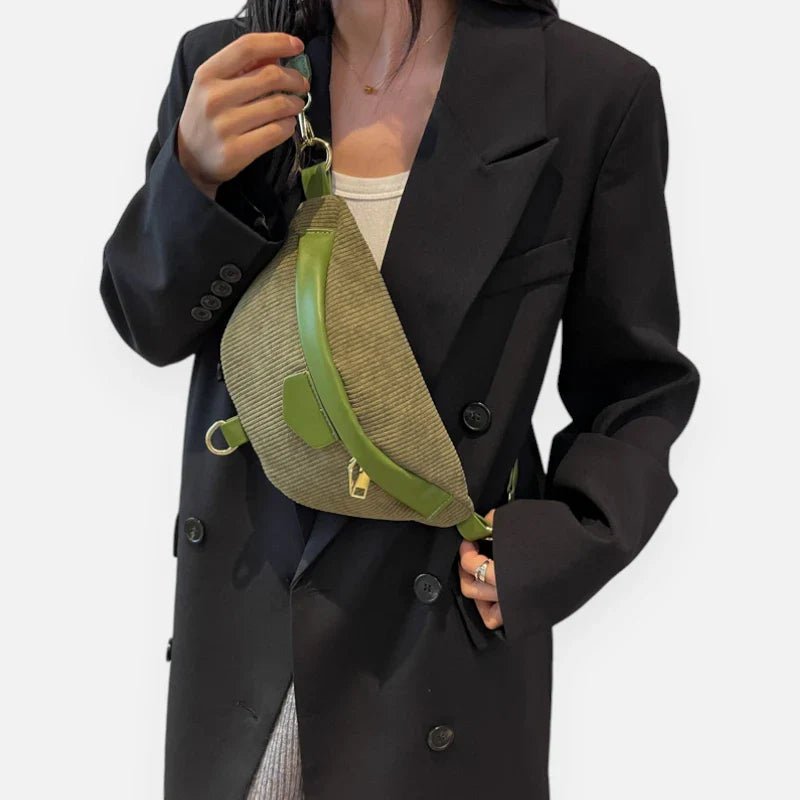 Sac Banane Femme Velours Côtelé Chic à Bandoulière | HÉLÈNE