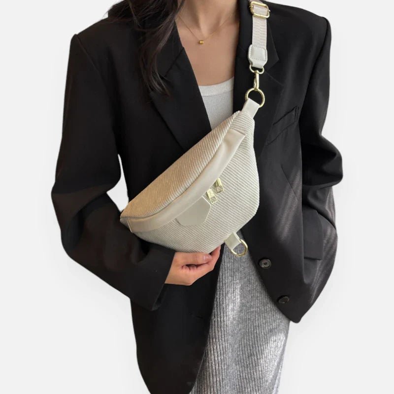 Sac Banane Femme Velours Côtelé Chic à Bandoulière | HÉLÈNE