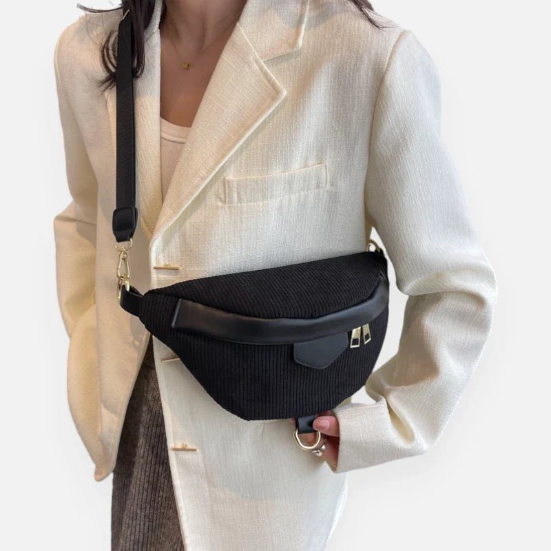 Sac Banane Femme Velours Côtelé Chic à Bandoulière | HÉLÈNE