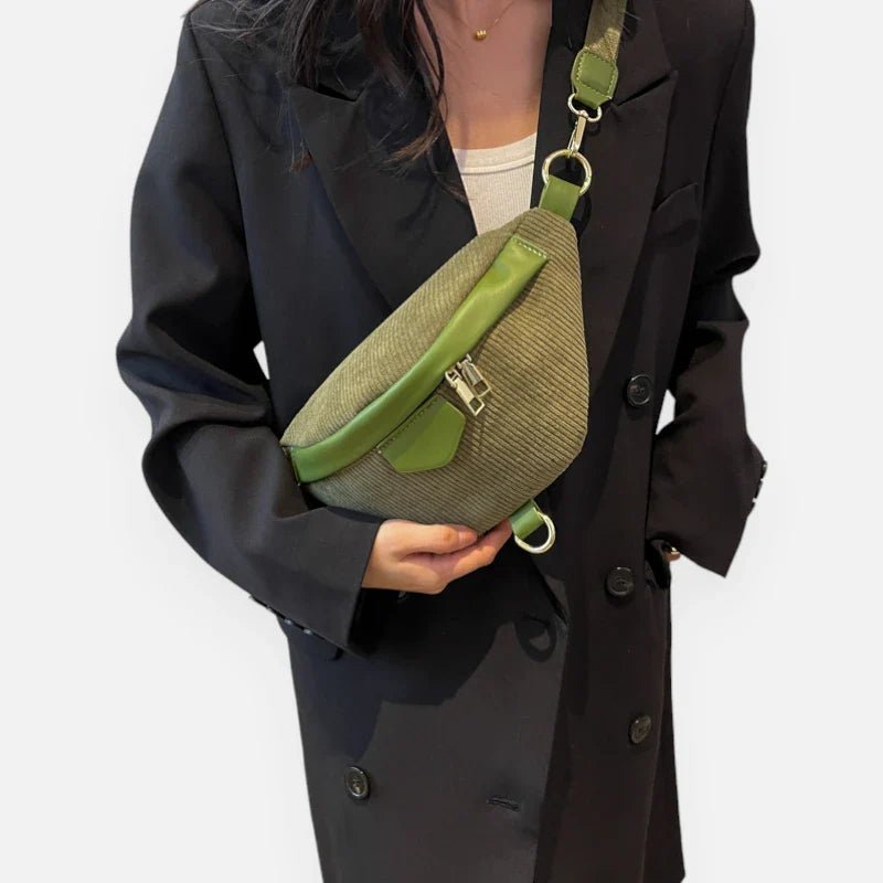 Sac Banane Femme Velours Côtelé Chic à Bandoulière | HÉLÈNE