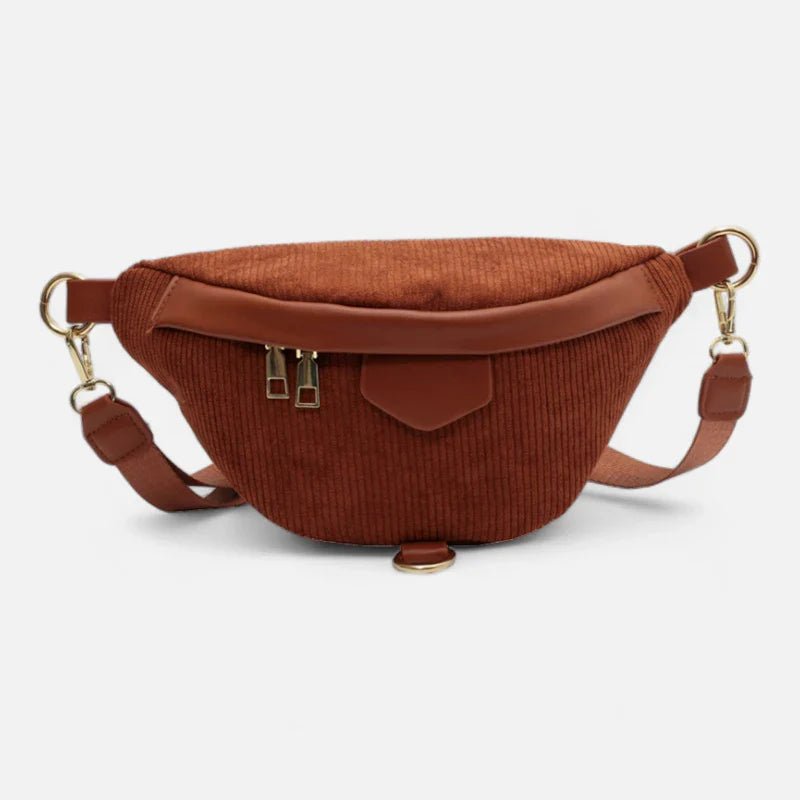 Sac Banane Femme Velours Côtelé Chic à Bandoulière | HÉLÈNE
