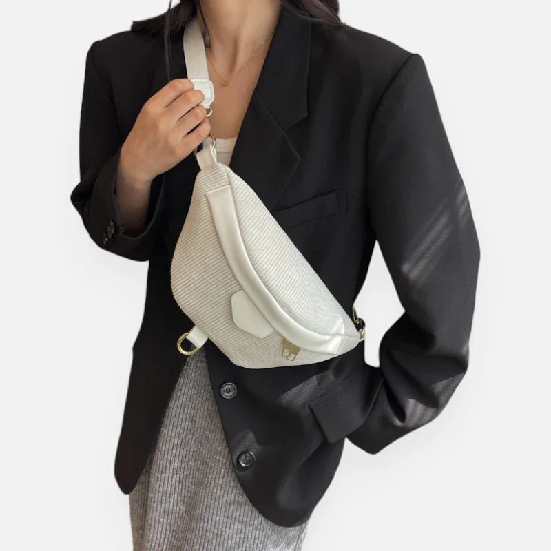 Sac Banane Femme Velours Côtelé Chic à Bandoulière | HÉLÈNE