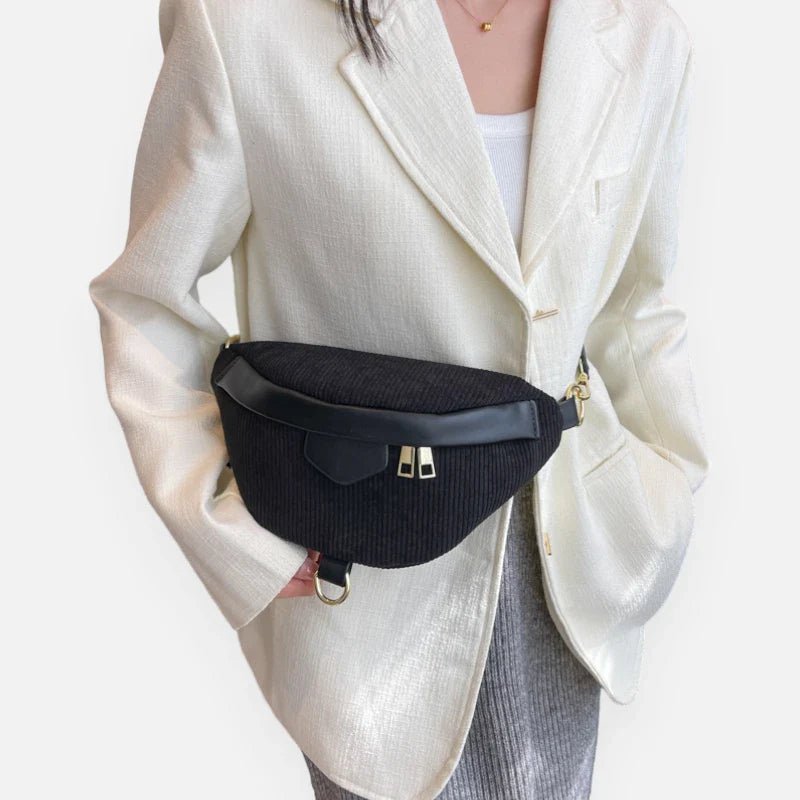 Sac Banane Femme Velours Côtelé Chic à Bandoulière | HÉLÈNE