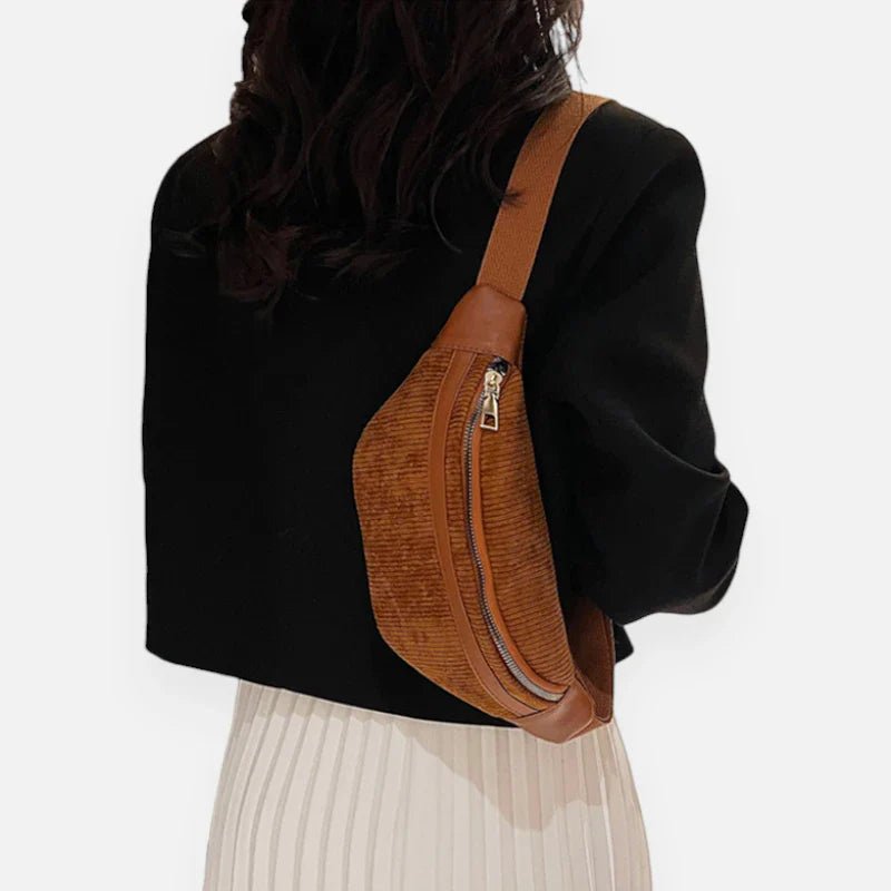 Sac Banane Femme Velours Côtelé Chic à Bandoulière | VIVIANA