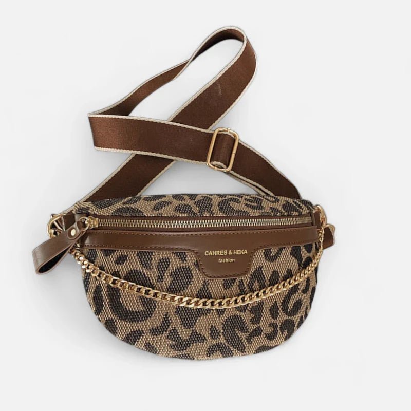 Sac Banane Léopard en Cuir à Bandoulière | AURORA