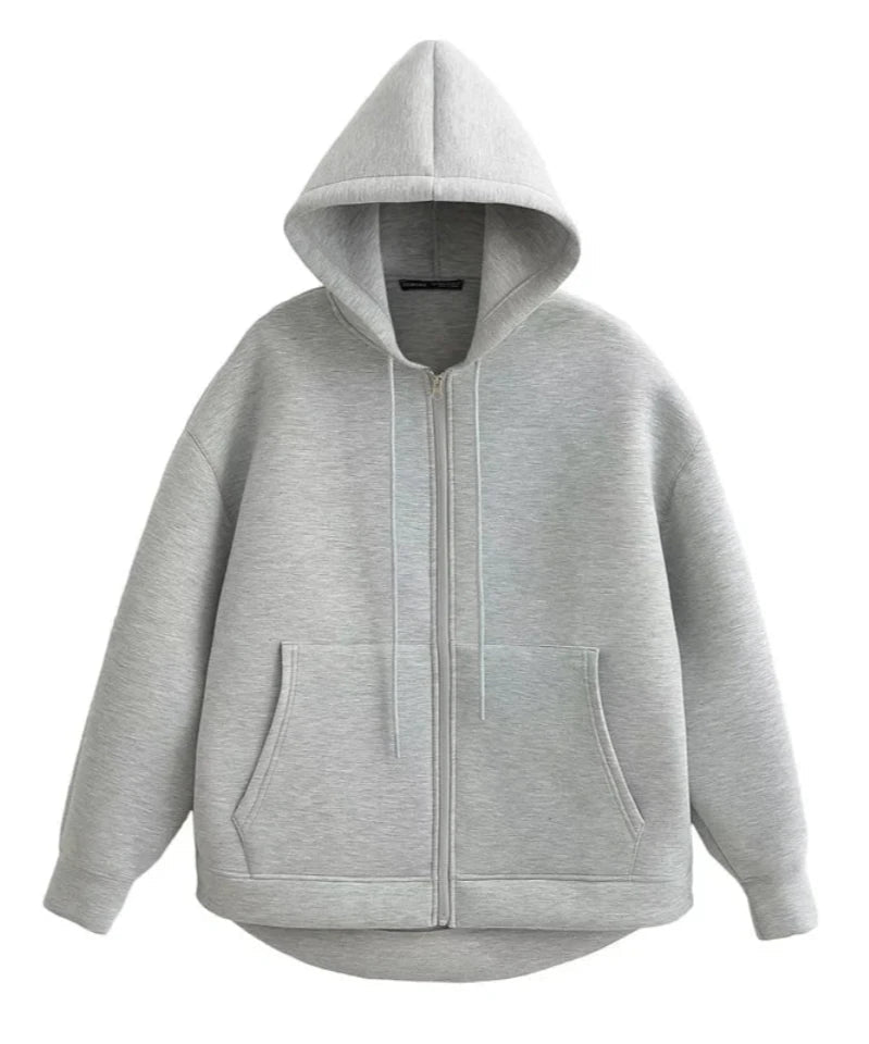 Sweat Femme Capuche Zippé Oversize