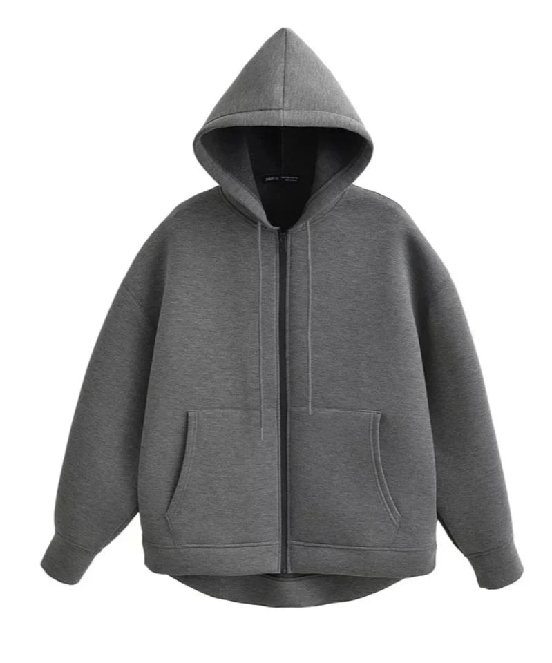 Sweat Femme Capuche Zippé Oversize