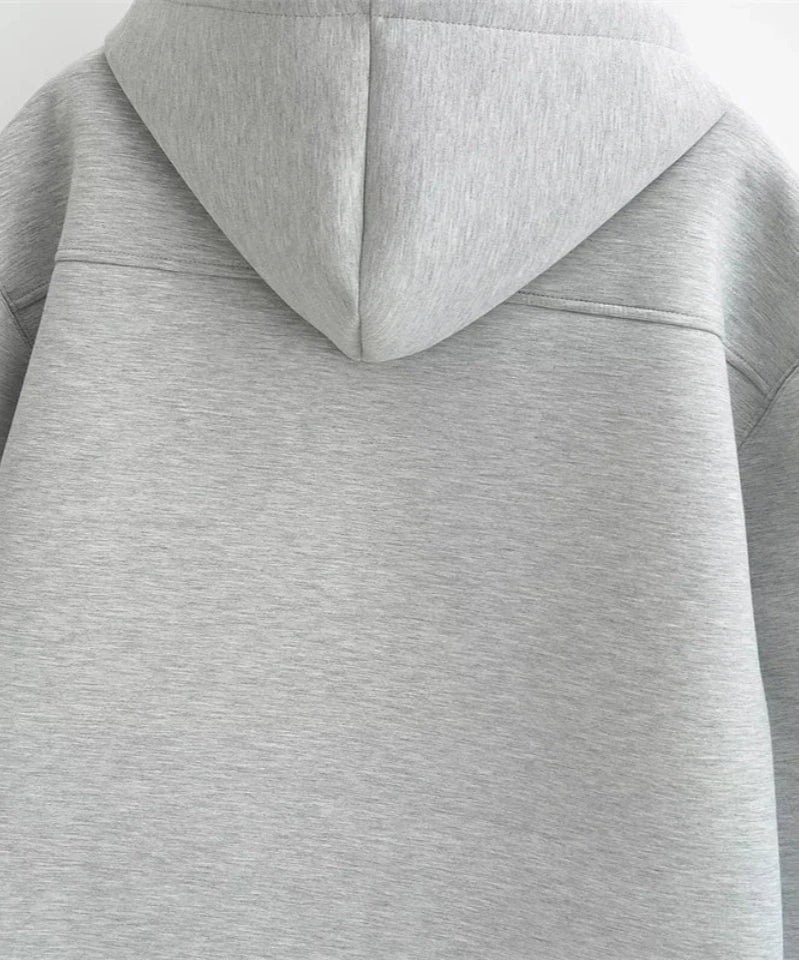 Sweat Femme Capuche Zippé Oversize