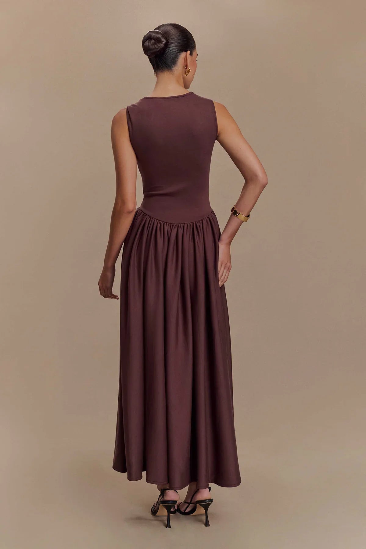 Robe Midi Femme Chocolat | SHARONN