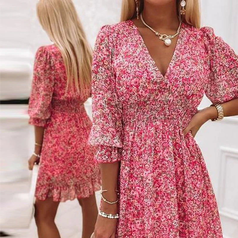 Robe Imprimée Floral Confortable pour Femme | LORENA