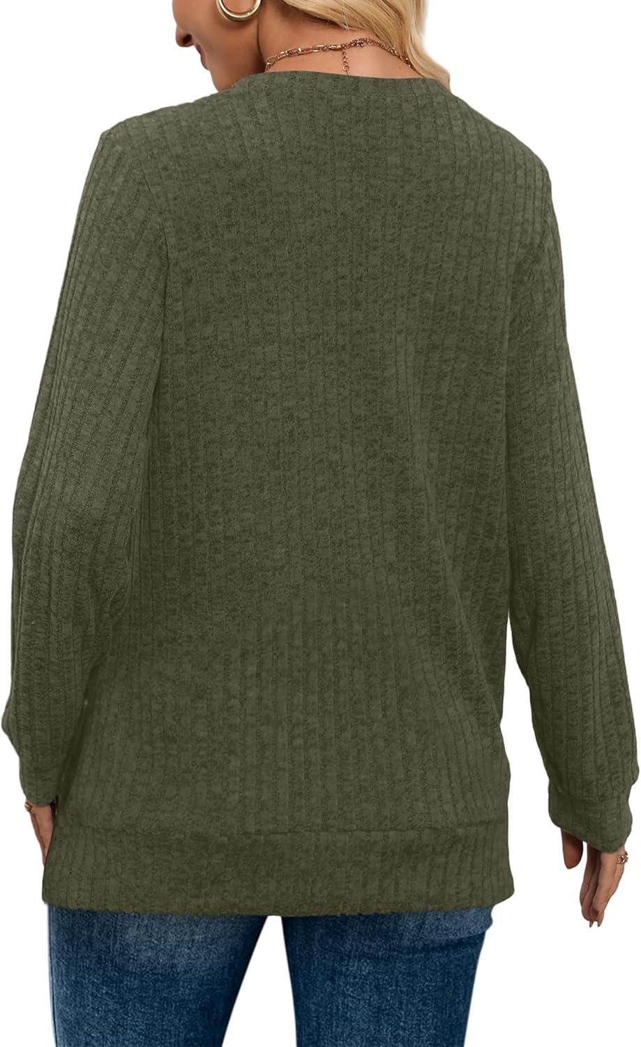 Pull Col V Côtelé Femme | COSYKNIT™