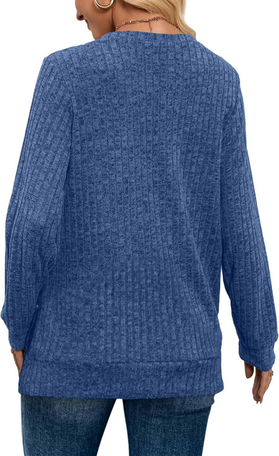 Pull Col V Côtelé Femme | COSYKNIT™