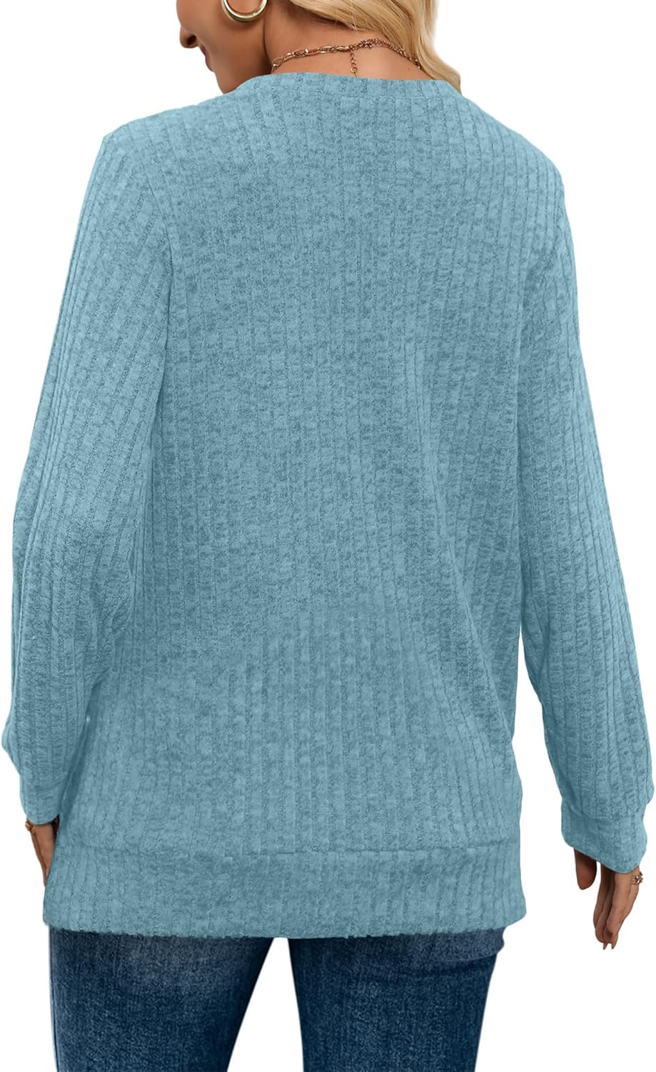 Pull Col V Côtelé Femme | COSYKNIT™