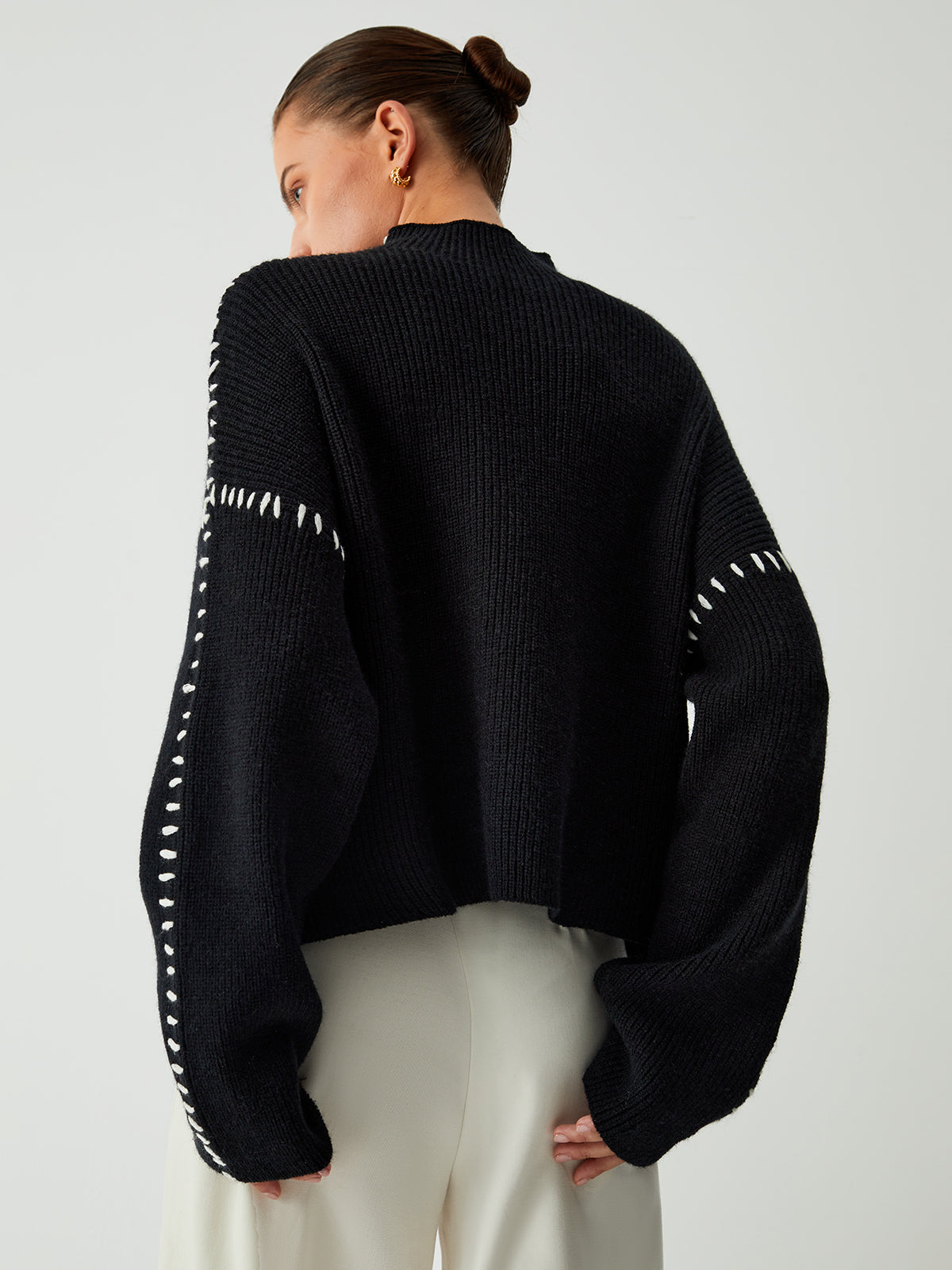 Pull Oversize Col Montant | FOCUSKNIT™