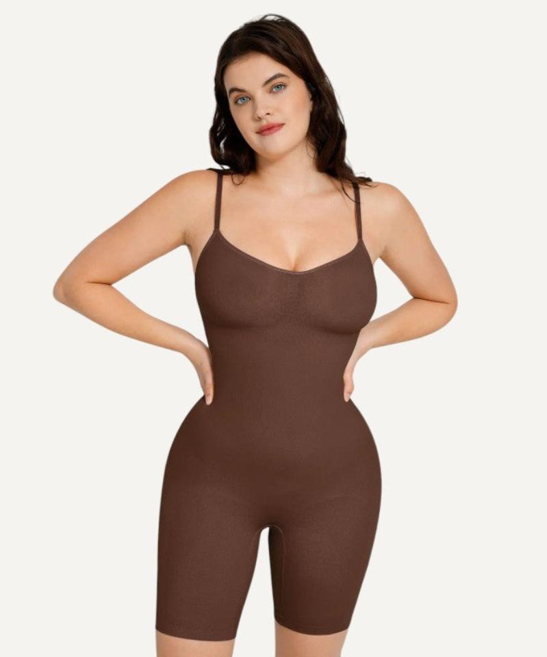 Combinaison Gainante Sculptante Marron Devant Femme