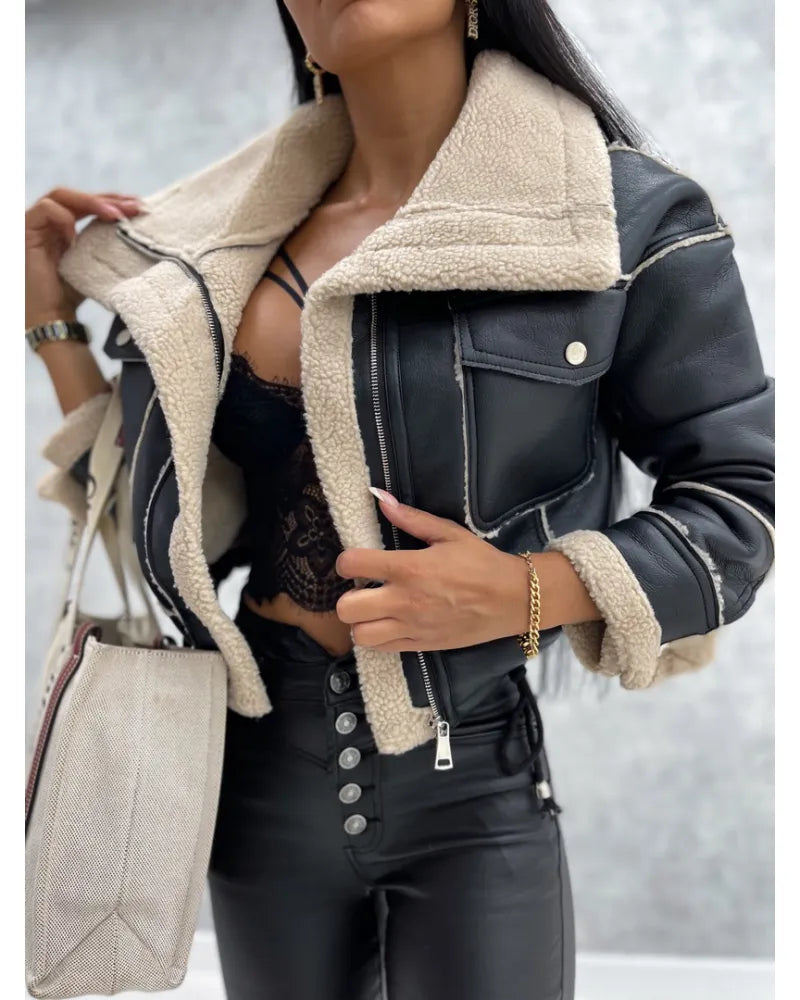 Veste Courte en Simili Cuir Femme | JAMYA™