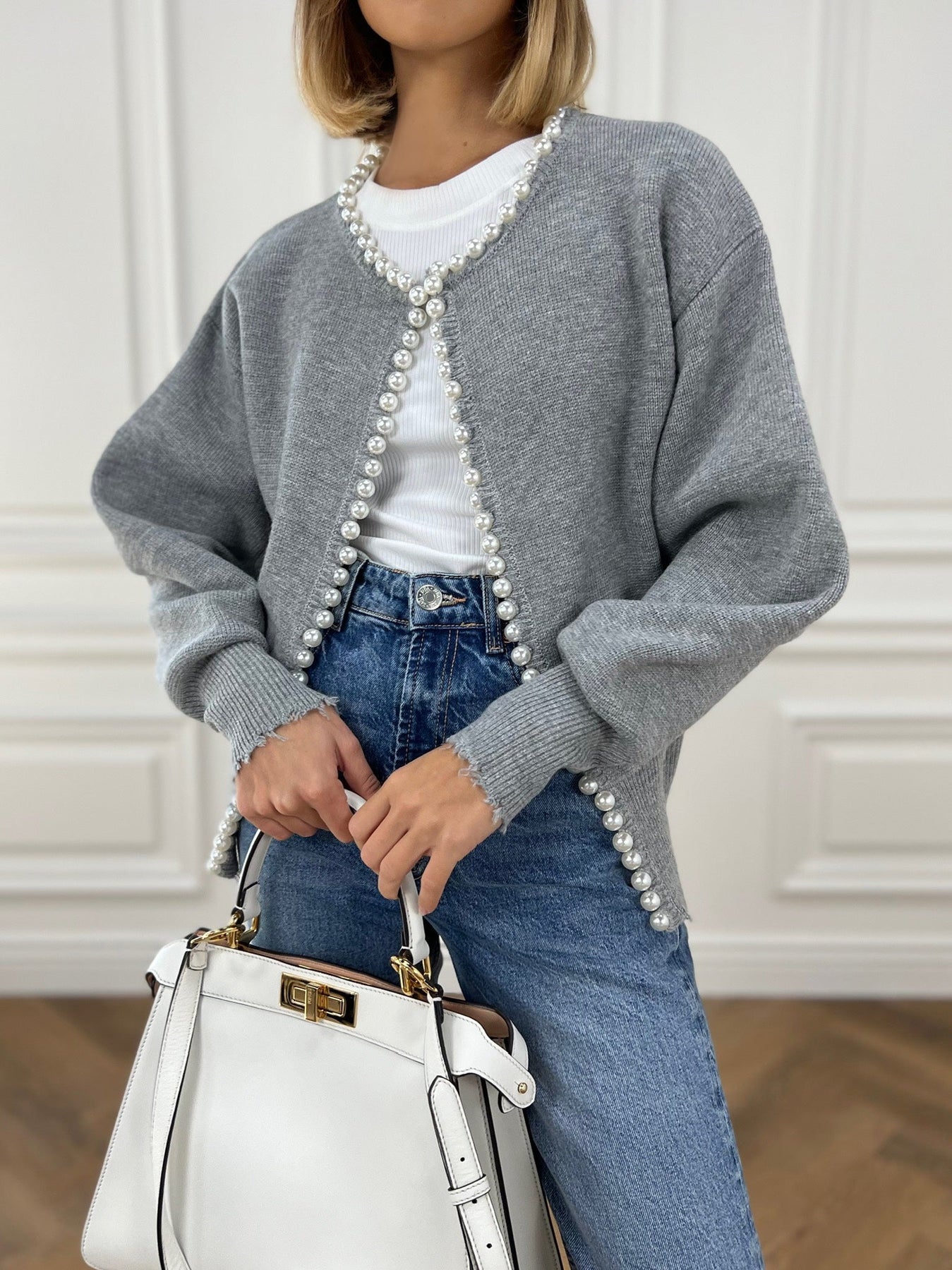 Cardigan Femme Orné de Perles | PERLEA