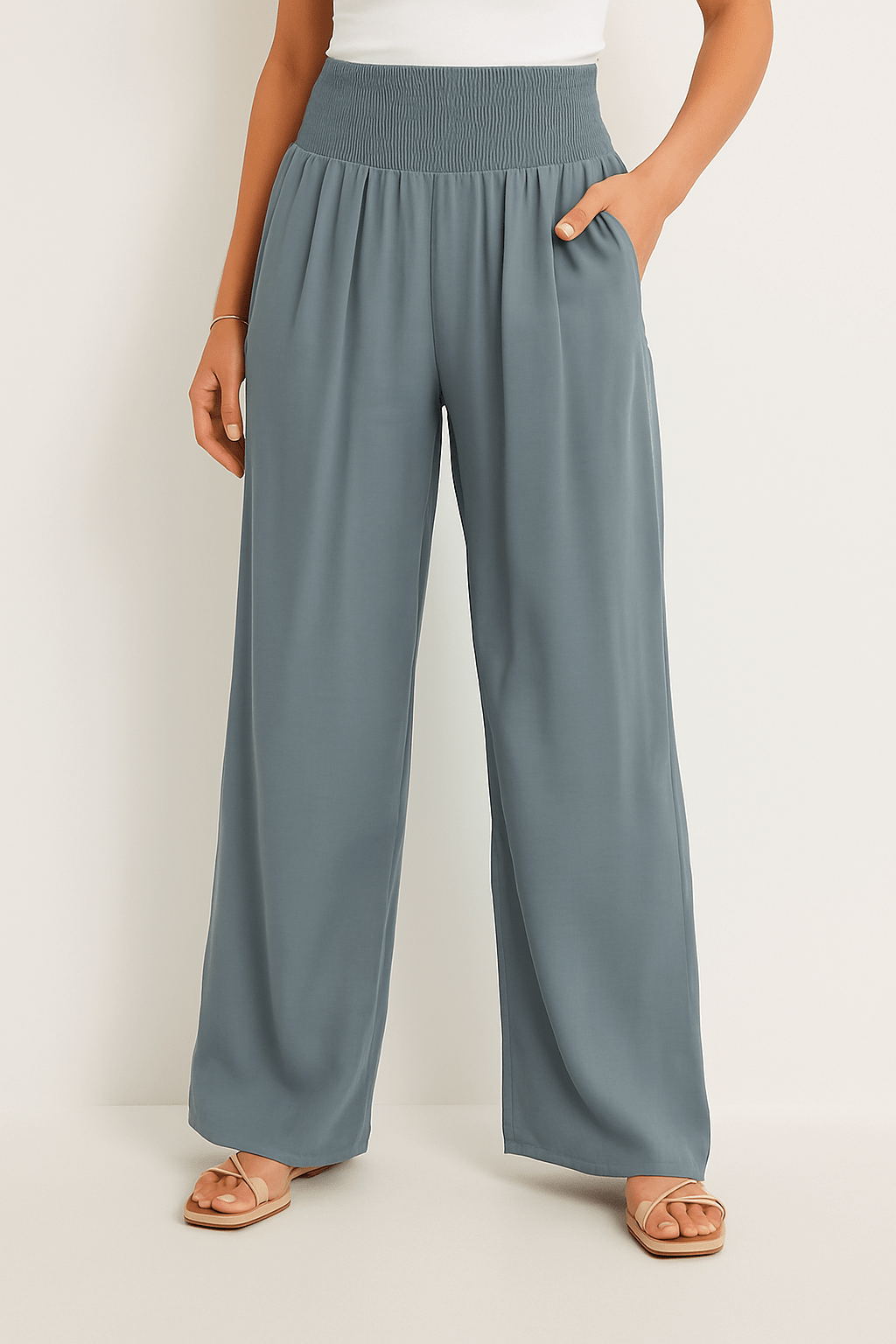 Pantalon Femme à Taille Élastique et Coupe Large | KARIN