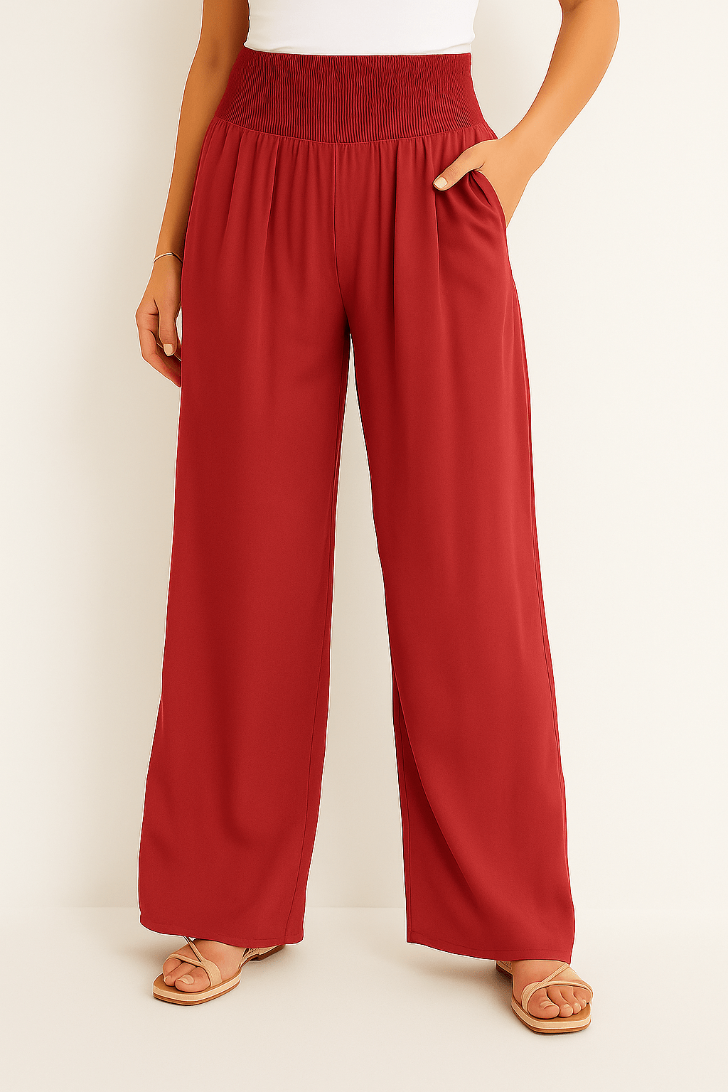 Pantalon Femme à Taille Élastique et Coupe Large | KARIN