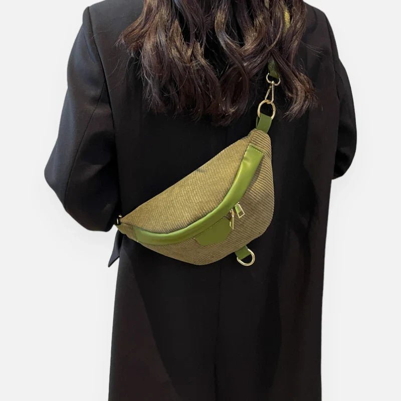 Sac Banane Femme Velours Côtelé Chic à Bandoulière | HÉLÈNE