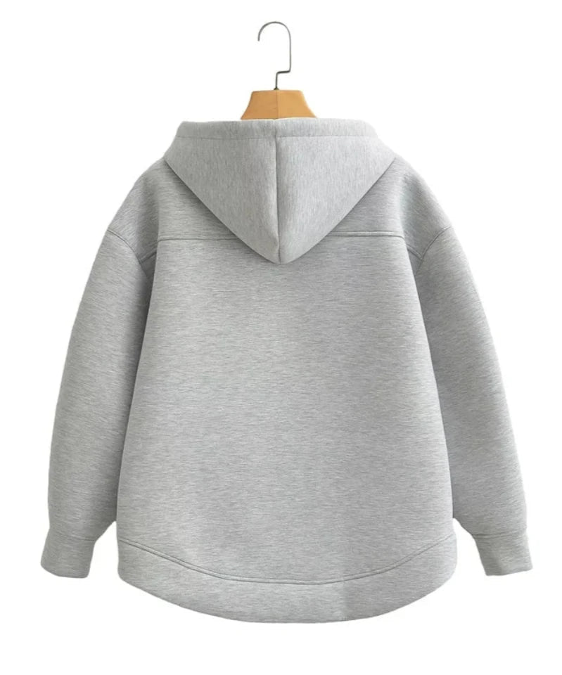 Sweat Femme Capuche Zippé Oversize